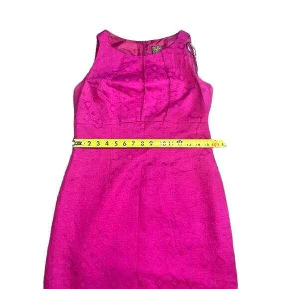 Taylor mod jacquard textured pink sheath dress sz 8 valentines day pink date - Picture 9 of 12